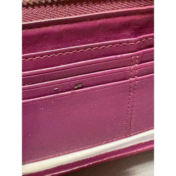 Coach Plum Patent Crinkle Leather Wallet - Picture 9 of 9